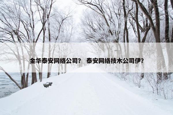 金华泰安网络公司？ 泰安网络技木公司伊？