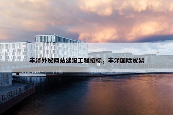 丰泽外贸网站建设工程招标，丰泽国际贸易