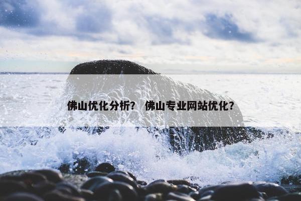 佛山优化分析？ 佛山专业网站优化？