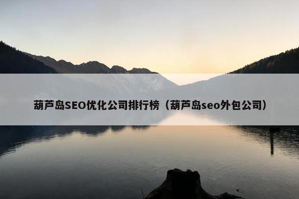 葫芦岛SEO优化公司排行榜（葫芦岛seo外包公司）