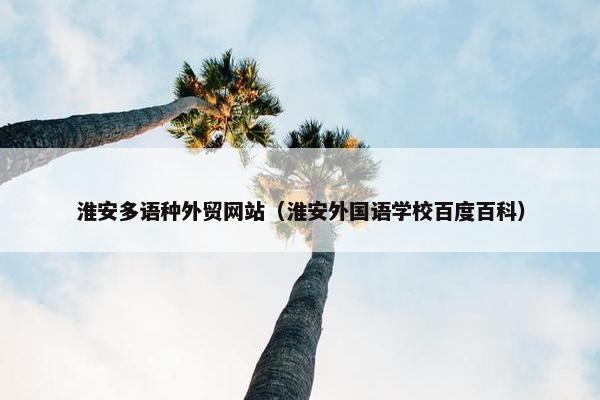 淮安多语种外贸网站（淮安外国语学校百度百科）