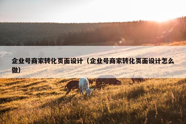 企业号商家转化页面设计（企业号商家转化页面设计怎么做）