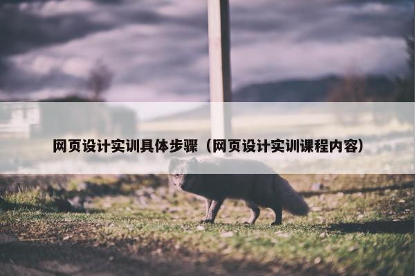 网页设计实训具体步骤（网页设计实训课程内容）
