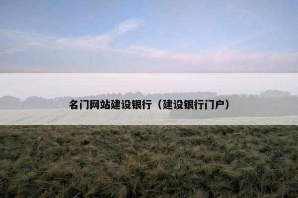 名门网站建设银行（建设银行门户）