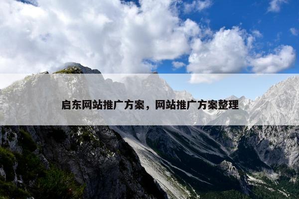 启东网站推广方案，网站推广方案整理