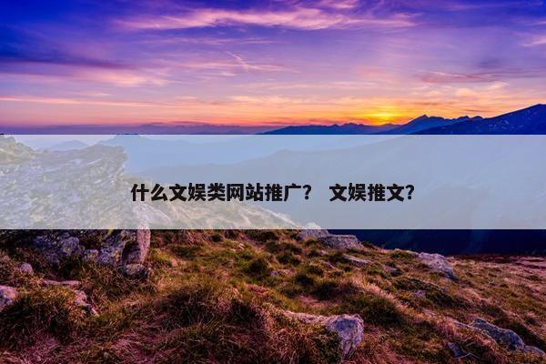 什么文娱类网站推广？ 文娱推文？