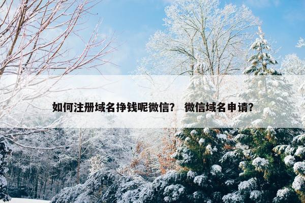 如何注册域名挣钱呢微信？ 微信域名申请？