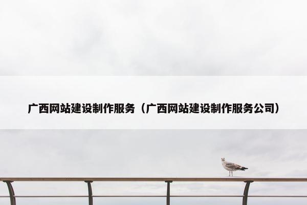 广西网站建设制作服务（广西网站建设制作服务公司）