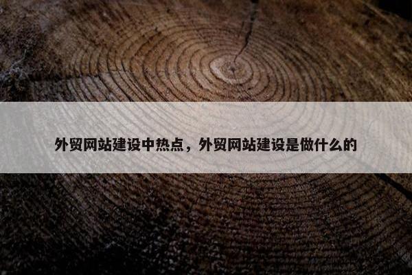 外贸网站建设中热点，外贸网站建设是做什么的