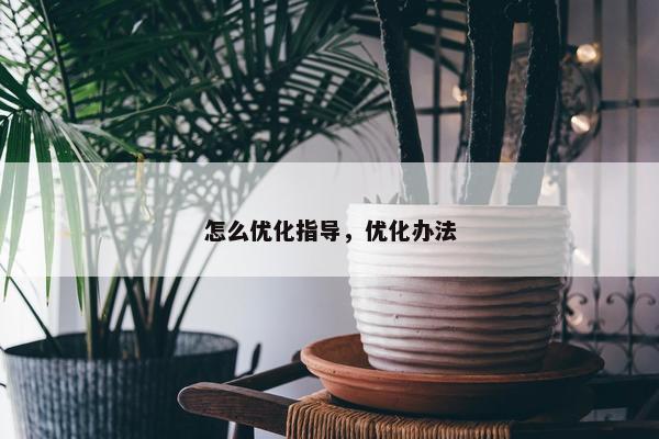 怎么优化指导，优化办法