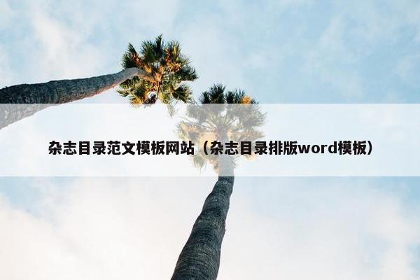 杂志目录范文模板网站（杂志目录排版word模板）