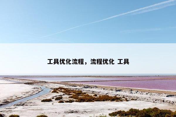 工具优化流程，流程优化 工具