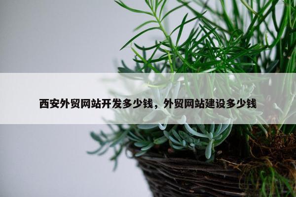 西安外贸网站开发多少钱，外贸网站建设多少钱