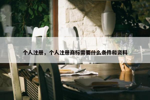 个人注册，个人注册商标需要什么条件和资料