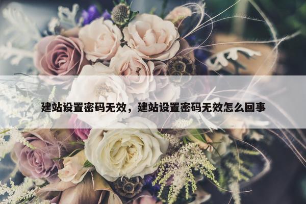建站设置密码无效，建站设置密码无效怎么回事
