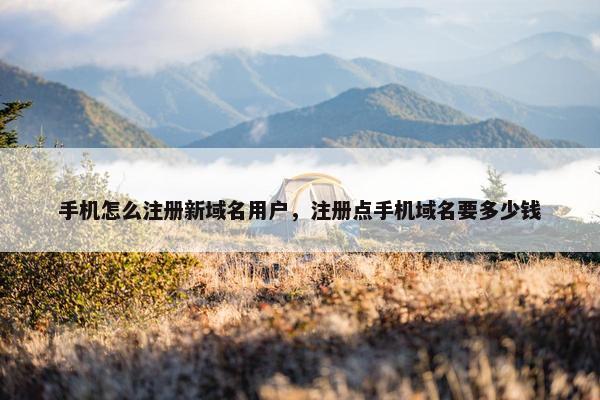 手机怎么注册新域名用户，注册点手机域名要多少钱
