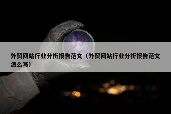 外贸网站行业分析报告范文（外贸网站行业分析报告范文怎么写）