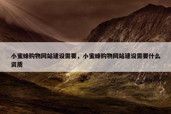小蜜蜂购物网站建设需要，小蜜蜂购物网站建设需要什么资质