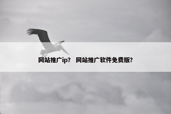 网站推广ip？ 网站推广软件免费版？