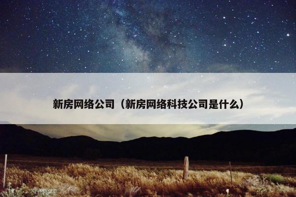 新房网络公司（新房网络科技公司是什么）