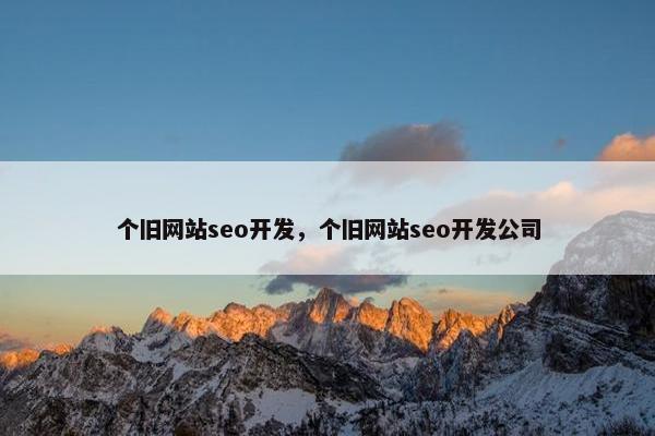 个旧网站seo开发，个旧网站seo开发公司