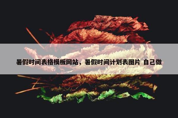 暑假时间表格模板网站，暑假时间计划表图片 自己做