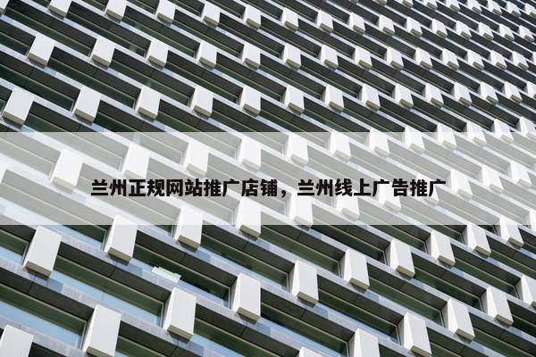 兰州正规网站推广店铺，兰州线上广告推广