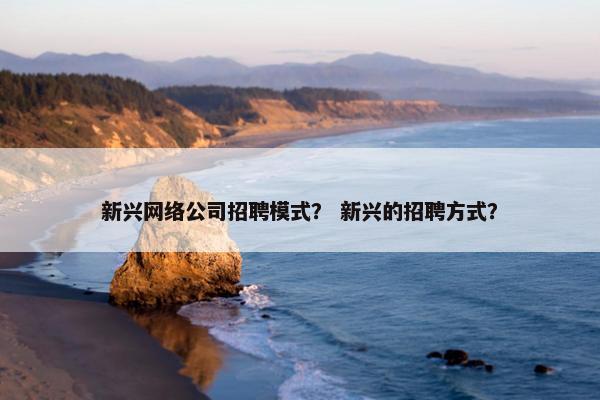 新兴网络公司招聘模式？ 新兴的招聘方式？