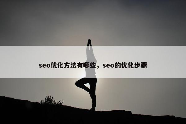 seo优化方法有哪些，seo的优化步骤