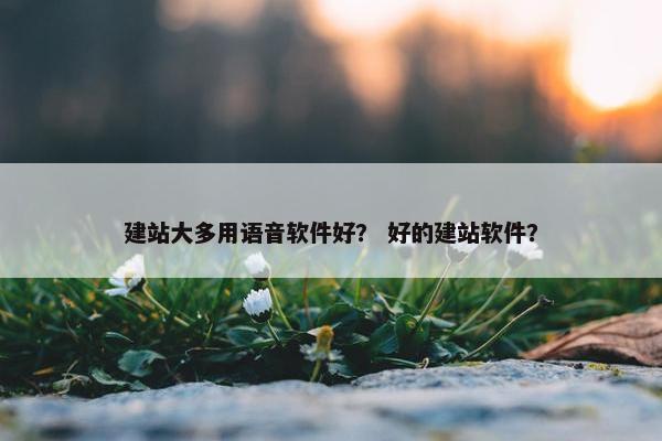 建站大多用语音软件好？ 好的建站软件？