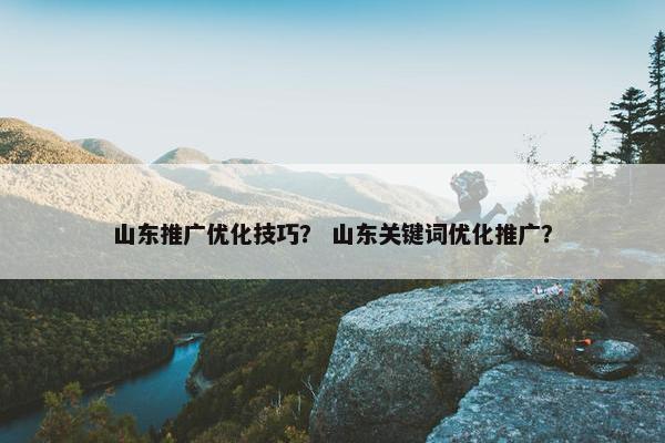 山东推广优化技巧？ 山东关键词优化推广？