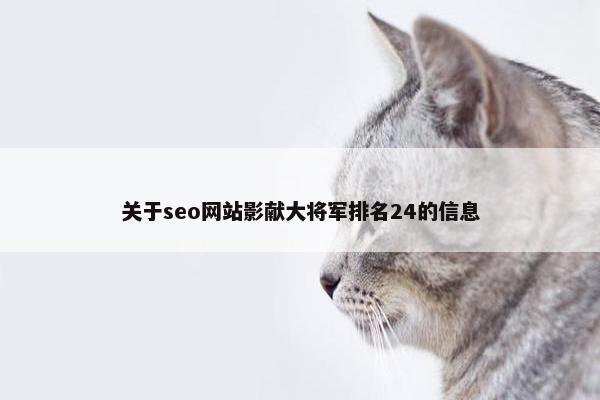 关于seo网站影献大将军排名24的信息