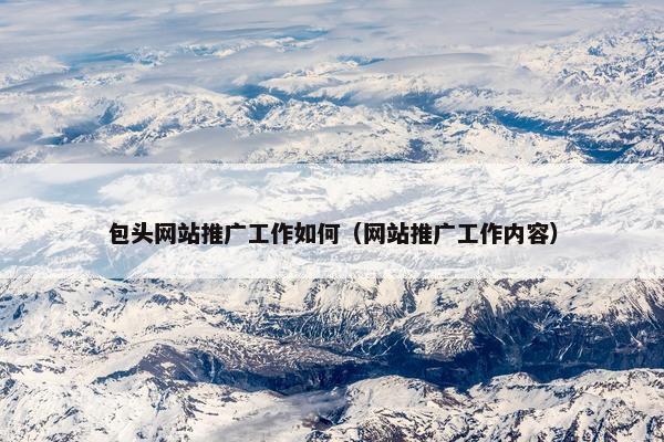 包头网站推广工作如何（网站推广工作内容）