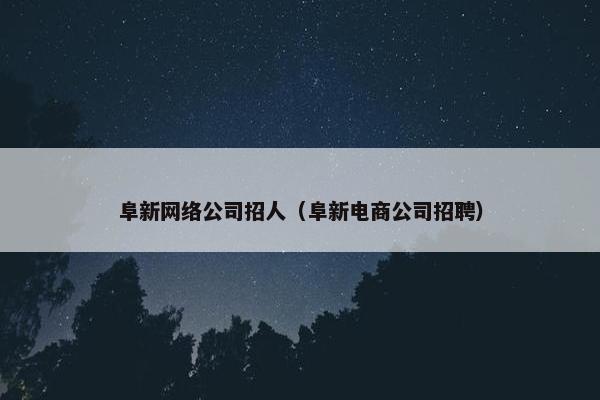 阜新网络公司招人（阜新电商公司招聘）