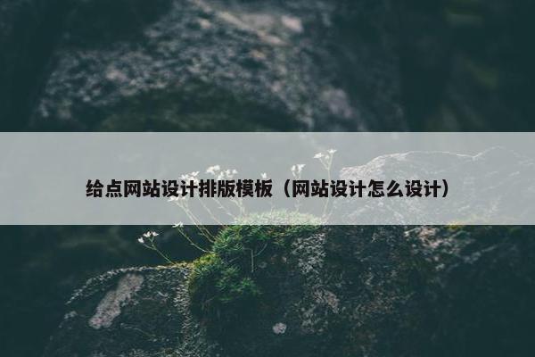 给点网站设计排版模板（网站设计怎么设计）