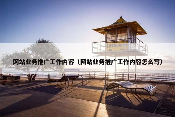 网站业务推广工作内容（网站业务推广工作内容怎么写）