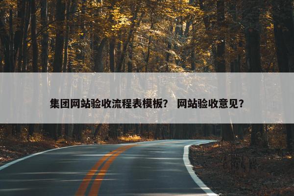 集团网站验收流程表模板？ 网站验收意见？