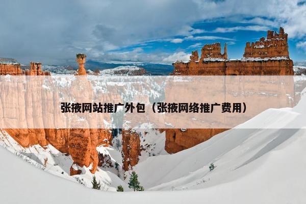 张掖网站推广外包（张掖网络推广费用）