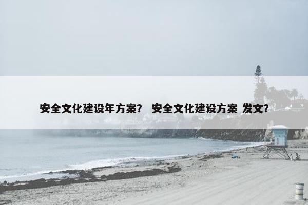 安全文化建设年方案？ 安全文化建设方案 发文？