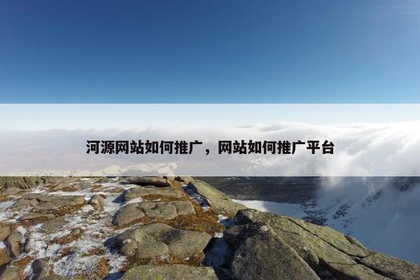 河源网站如何推广，网站如何推广平台