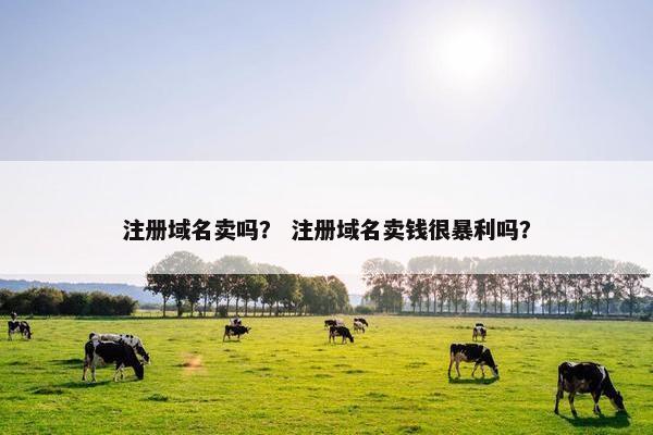 注册域名卖吗？ 注册域名卖钱很暴利吗？