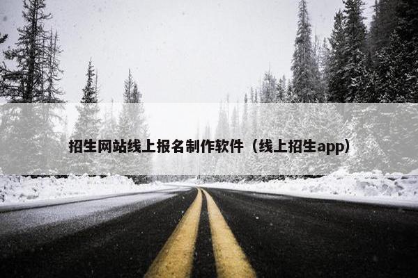 招生网站线上报名制作软件（线上招生app）