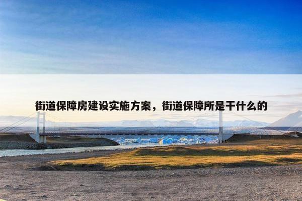 街道保障房建设实施方案，街道保障所是干什么的
