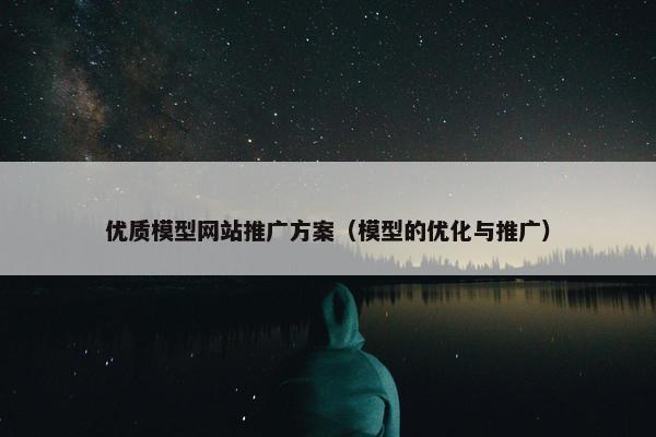 优质模型网站推广方案（模型的优化与推广）