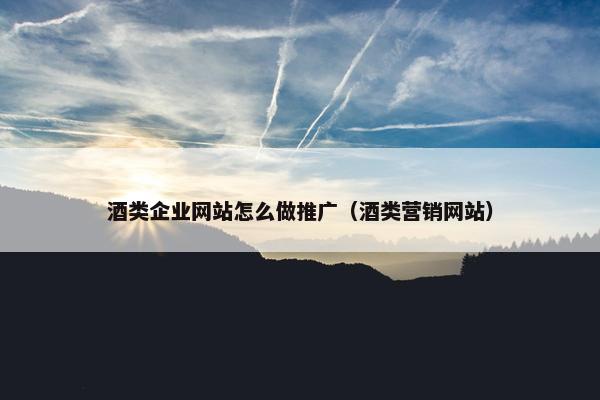 酒类企业网站怎么做推广（酒类营销网站）