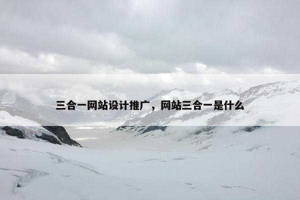 三合一网站设计推广，网站三合一是什么