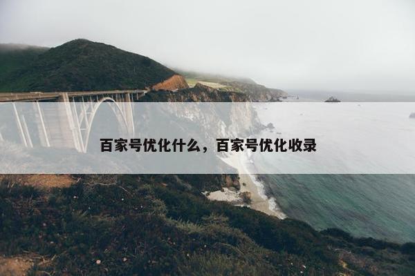 百家号优化什么，百家号优化收录