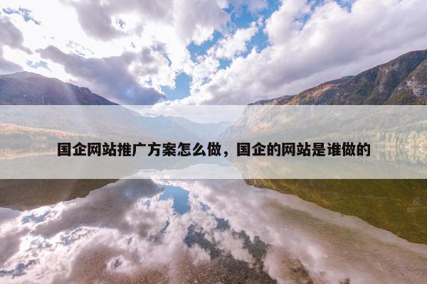 国企网站推广方案怎么做，国企的网站是谁做的