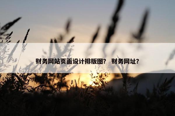财务网站页面设计排版图？ 财务网址？