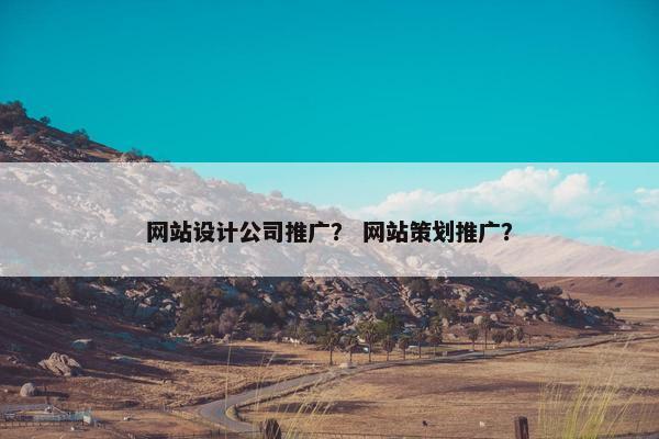 网站设计公司推广？ 网站策划推广？